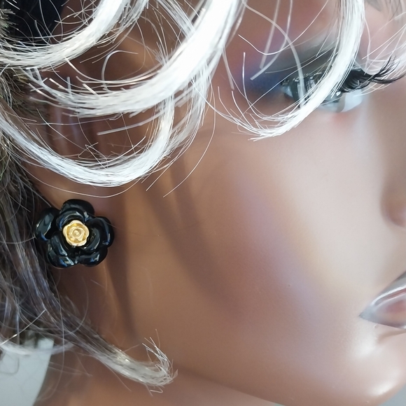 Sterling Silver Flower Earrings - Picture 3 of 15